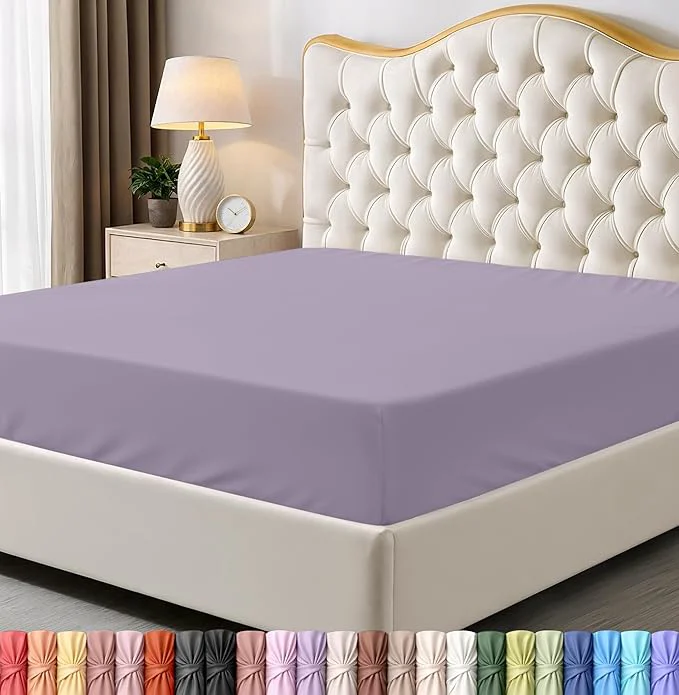 Utopia Bedding Queen Fitted Sheet – Bottom Sheet – Deep Pocket – Soft Microfiber – Shrinkage and Fade Resistant – Easy Care -1 Fitted Sheet Only Lavender Genuine