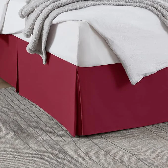 Dependable Nestl Red Heaven Twin XL Bed Skirt – Twin XL Size Bed Skirt 14 Inch Drop – Brushed Microfiber Bed Skirts – Hotel Quality Pleated Bed Skirt – Shrinkage amp Fade Resistant World-Class