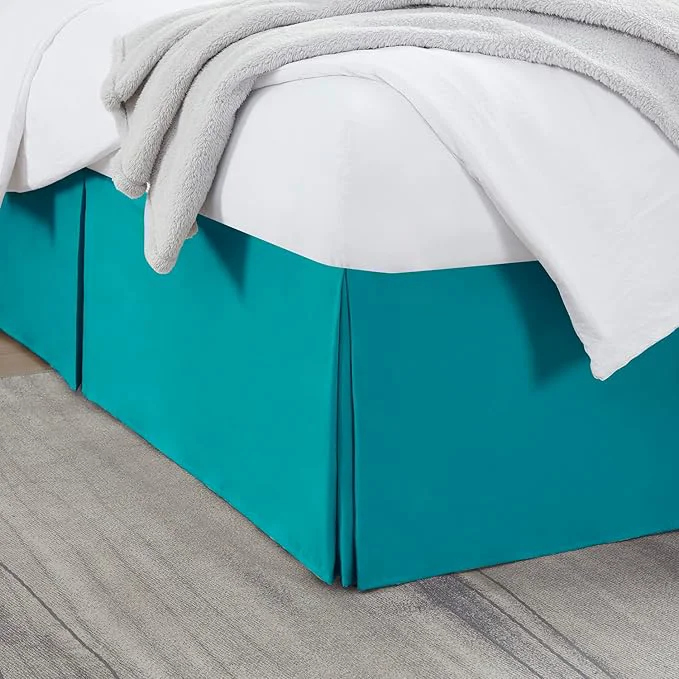 Prestigious Nestl Teal Twin XL Bed Skirt – Twin XL Size Bed Skirt 14 Inch Drop – Brushed Microfiber Bed Skirts – Hotel Quality Pleated Bed Skirt – Shrinkage amp Fade Resistant Organic