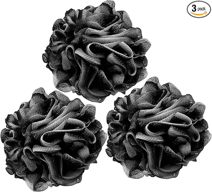 Practical Loofah Charcoal Bath Shower Sponge Body Scrubber 75g XL Exfoliate Mesh Pouf Outstanding