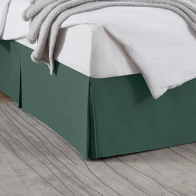 Breathable Nestl Forest Green Full XL Bed Skirt – Full XL Size Bed Skirt 14 Inch Drop – Brushed Microfiber Bed Skirts – Hotel Quality Pleated Bed Skirt – Shrinkage amp Fade Resistant Carefully Designed