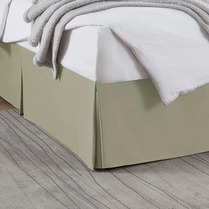 Premium Material Nestl Green Bed Skirt Queen Size – Queen Bed Skirt 14 Inch Drop – Brushed Microfiber Bed Skirts – Hotel Quality Pleated Bed Skirt – Shrinkage amp Fade Resistant Artisan
