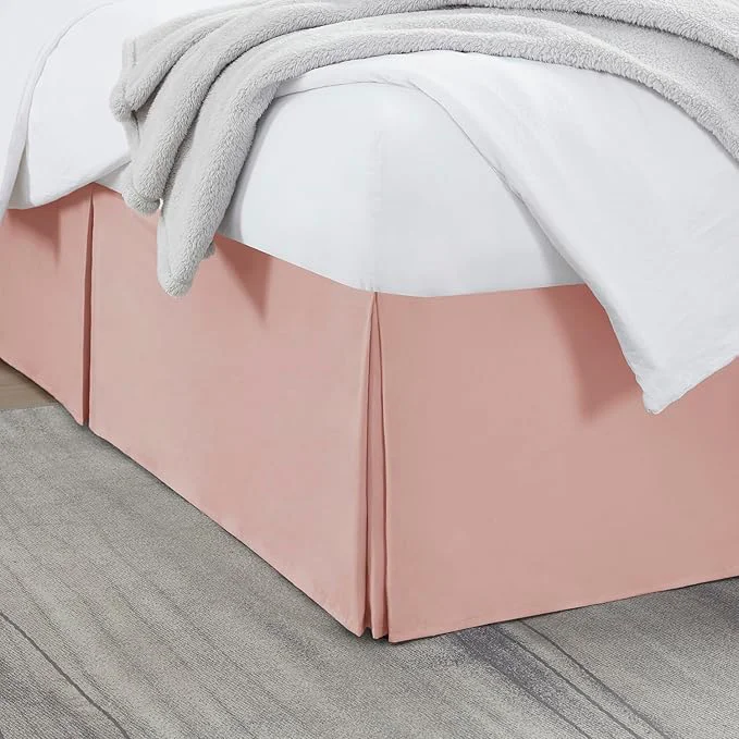 First-Class Nestl Peach Beige Twin Bed Skirt – Twin Size Bed Skirt 14 Inch Drop – Brushed Microfiber Bed Skirts – Hotel Quality Pleated Bed Skirt – Shrinkage amp Fade Resistant Practical