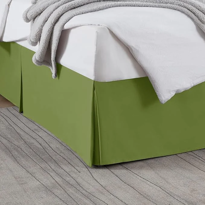 Easy-to-Use Nestl Calla Green Twin XL Bed Skirt - Twin XL Size Bed Skirt 14 Inch Drop - Brushed Microfiber Bed Skirts - Hotel Quality Pleated Bed Skirt - Shrinkage amp Fade Resistant Fast