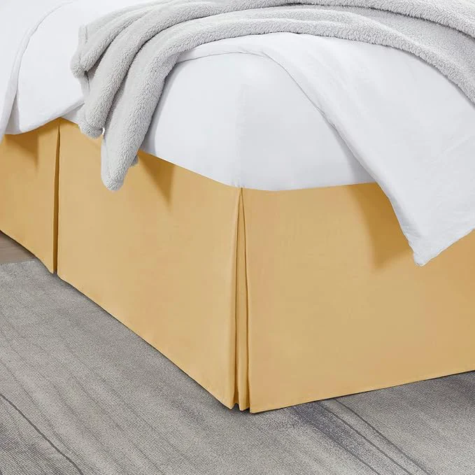 Sophisticated Nestl Gold Twin Bed Skirt – Twin Size Bed Skirt 14 Inch Drop – Brushed Microfiber Bed Skirts – Hotel Quality Pleated Bed Skirt – Shrinkage amp Fade Resistant Carefully Designed