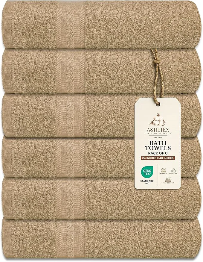 Green Medium Bath Towels Pack of 6 – 24×48 Inches – Soft Quick Dry Highly Trusted