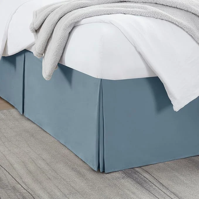 Responsible Nestl Stone Blue Bed Skirt Cal King Size – Cal King Bed Skirt 14 Inch Drop – Brushed Microfiber Bed Skirts – Hotel Quality Pleated Bed Skirt – Shrinkage amp Fade Resistant Innovative