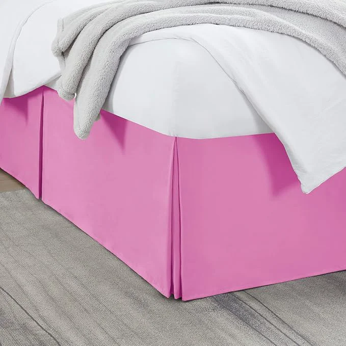Expertly Made Nestl Light Pink Full XL Bed Skirt – Full XL Size Bed Skirt 14 Inch Drop – Brushed Microfiber Bed Skirts – Hotel Quality Pleated Bed Skirt – Shrinkage amp Fade Resistant Elegant