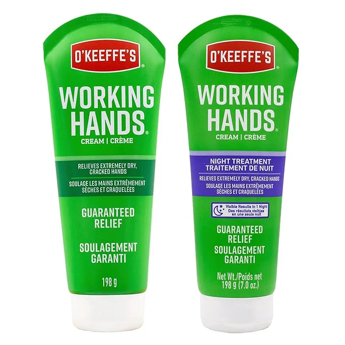 Relaxed O’Keeffe’s Working Hands Hand Cream Plus Night Treatment Cream Bundle – 7 oz Easy-to-Use