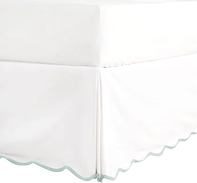 Professional HIG Off White Chic Queen Bed Skirt – Easy Fit Scallop Edge Pleated Bedskirts 14 Inch Drop Anti-Slip Dust Ruffle Thick Fabric for Enhanced Privacy Pre-Washed for Long-Lasting Use N60022 Official