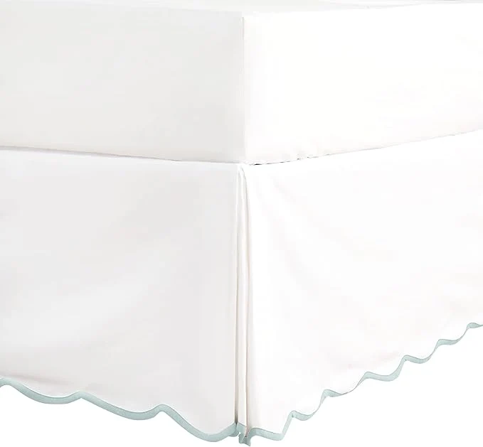 Professional HIG Off-White Chic Full Bed Skirt - Easy Fit Scallop Edge Pleated Bedskirts 14 Inch Drop Anti-Slip Dust Ruffle Thick Fabric for Enhanced Privacy Pre-Washed for Long-Lasting Use N60022 Classic
