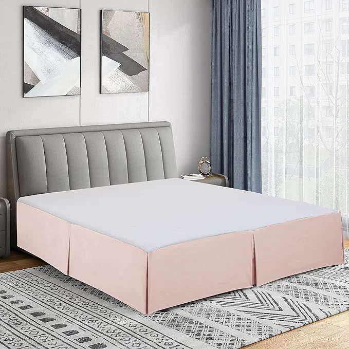 Superior Cathay Home Double Brushed Microfiber Pleated Easy Fit Bed Skirt Ultra Soft Fade and Wrinkle Resistant – Blush Full Exceptional