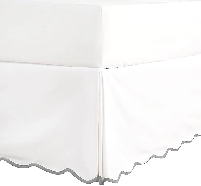 World-Class HIG Off-White Chic Twin XL Bed Skirt – Easy Fit Scallop Edge Pleated Bedskirts 14 Inch Drop Anti-Slip Dust Ruffle Thick Fabric for Enhanced Privacy Pre-Washed for Long-Lasting Use N60022 Carefully Designed