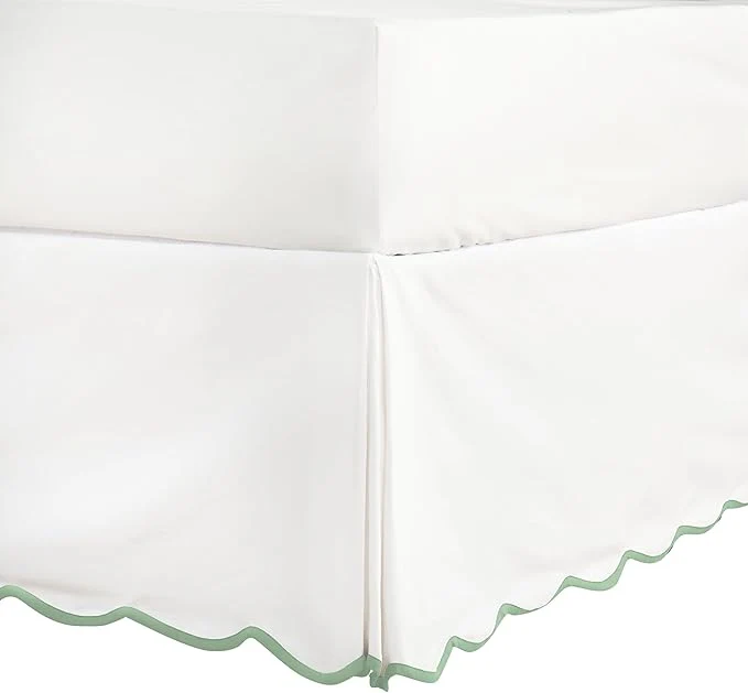 Premium Material HIG Off-White Chic Queen XL Bed Skirt – Easy Fit Scallop Edge Pleated Bedskirts 14 Inch Drop Anti-Slip Dust Ruffle Thick Fabric for Enhanced Privacy Pre-Washed for Long-Lasting Use N60022 Quality