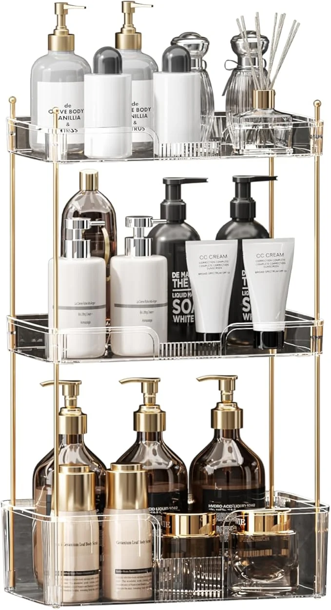 Refined Akinbas 3 Tier Bathroom Organizer Countertop Makeup Perfume Tray Skincare Clean