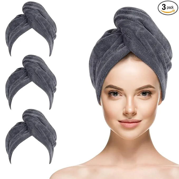 Minimalist SINLAND Microfiber Hair Drying Cap Hair Towel Turban Twist Practical
