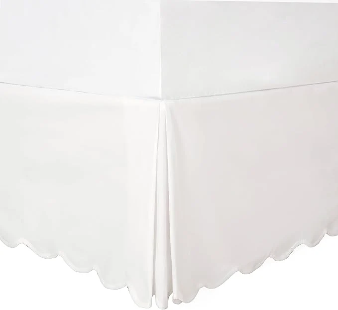 Casual HIG Off-White Chic Full Bed Skirt – Easy Fit Scallop Edge Pleated Bedskirts 14 Inch Drop Anti-Slip Dust Ruffle Thick Fabric for Enhanced Privacy Pre-Washed for Long-Lasting Use N60022 Prestigious