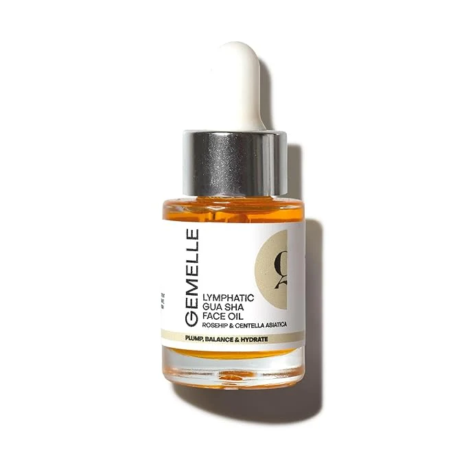Optimized GEMELLE Lymphatic Gua Sha Face Oil 10x Award Winner Vitamin C E A Detox Prestigious