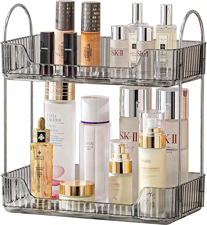 Casual Akinbas 2 Tier Bathroom Organizer Countertop Makeup Perfume Tray Skincare Authentic