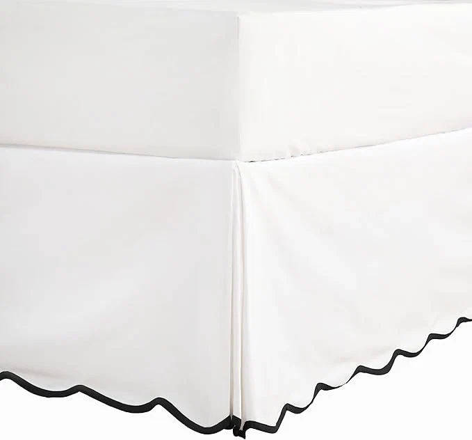 Sustainable HIG Off-White Chic Twin XL Bed Skirt – Easy Fit Scallop Edge Pleated Bedskirts 14 Inch Drop Anti-Slip Dust Ruffle Thick Fabric for Enhanced Privacy Pre-Washed for Long-Lasting Use N60022 Exclusive
