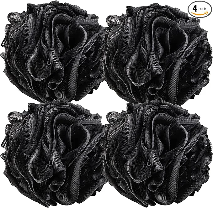 Casual BTYMS 4 Pieces Large Loofah Sponge Shower Puff Bath Scrunchie 75g pc Shower Professional