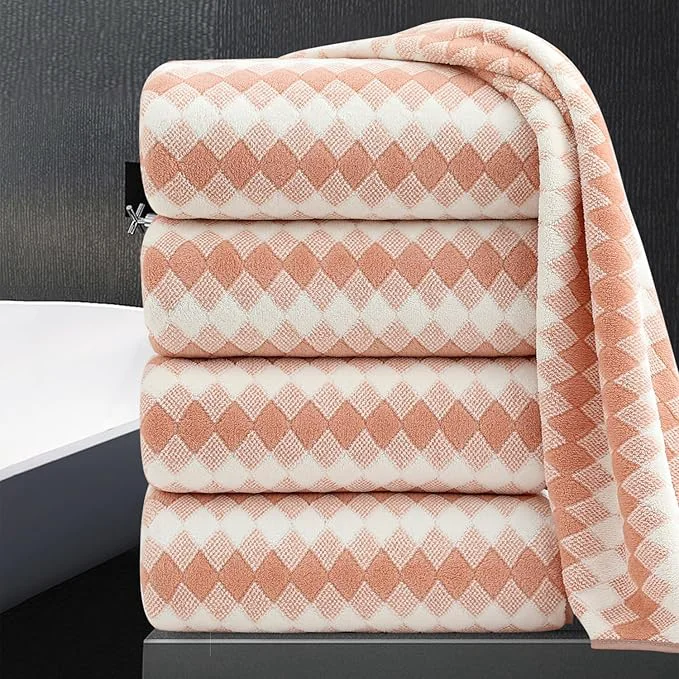 Superior 4 Piece Extra Large Bath Towel Set Oversized Bath Sheet 35 x70 Bathroom Towel Elegant