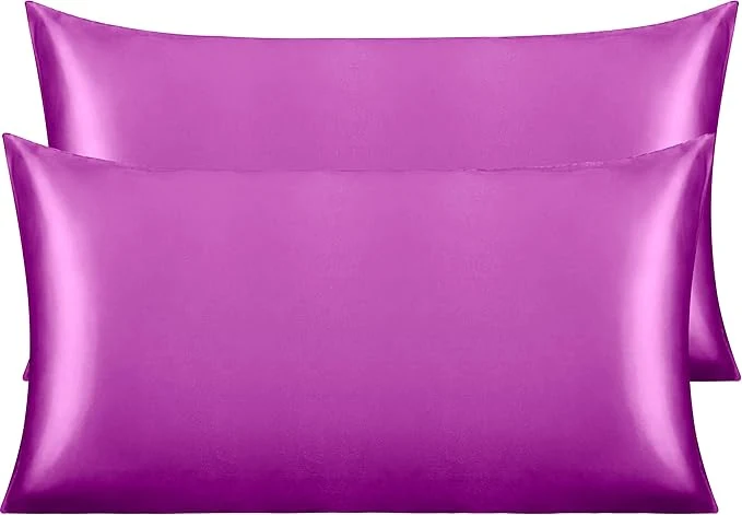 Trusted NTBAY 2 Pack Satin King Pillowcases for Hair and Skin Luxurious and Silky Pillow Cases with Envelope Closure 20×40 Inches Purple Premium