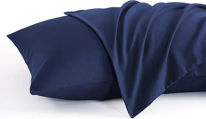 Enhanced NTBAY King Pillow Cases Set of 2 2 Pack Brushed Microfiber 20×36 Pillow Cases Soft Wrinkle Fade Stain Resistant Navy Blue Pillow Cases with Envelope Closure 20×36 Inches Navy Blue Fast