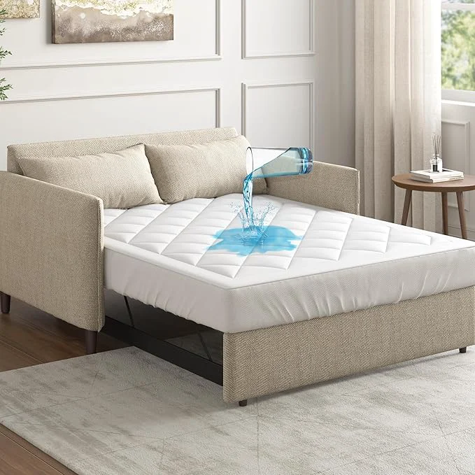 First-Class Sleep Philosophy Waterproof Sofa Bed Mattress Protector Holden Sofa Bed Queen Mattress Pad 3M Scotchgard Microfiber Mattress Topper Fitted Elastic Pocket Fits Up to 8 Inch Queen 60×72 White Contemporary