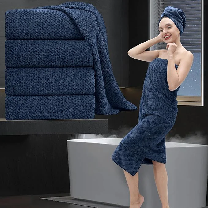 Outstanding Bath Towel Set 4 Piece Oversized Bath Sheet 35 x70 Extra Large Bath Towel Soft Practical
