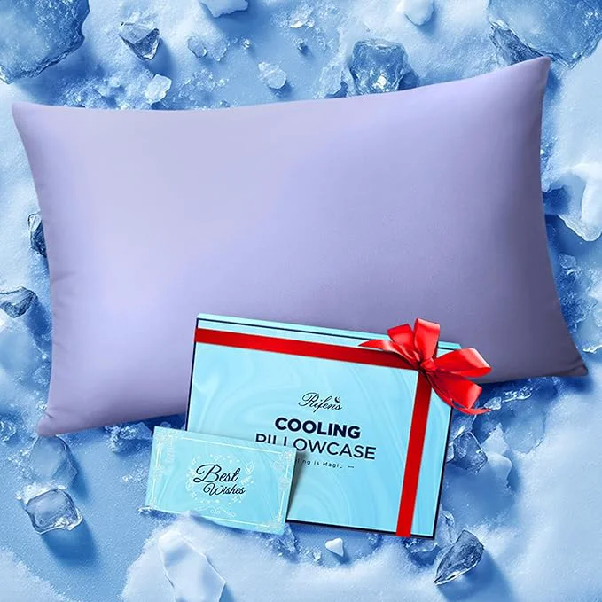 Specialty Ice Cooling Pillowcase for Hot Sleepers Instantly Cool Stays Cold All Night Softer Than Silk Pillow Cases Pillow Covers with Invisible Zipper Gift for Men amp Women – Queen Size Purple 1 Pack Innovative