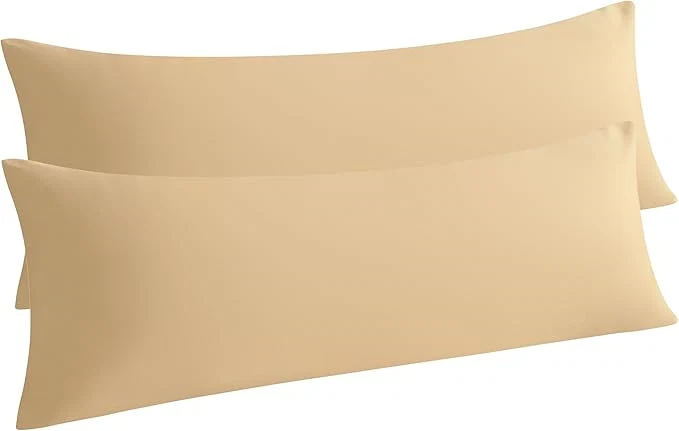 Fashionable NTBAY 2 Pack Body Pillowcase 20×54 inches Light Taupe Soft Wrinkle Fade Resistant Envelope Closure Microfiber 2 Pillowcases Set of 2 Premium Material