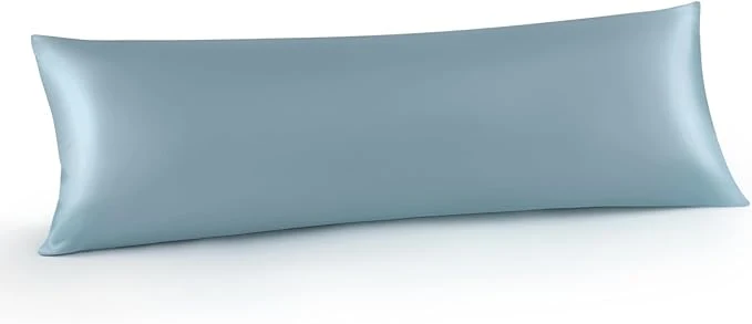 Powerful INFIIXSO Body Pillow Cover with Zipper Luxury Mulberry Silk Body Pillow Case 20×54 Inches Ultra Smooth and Soft Cooling Long Pillowcase Gift for Women Men Airy Blue Dependable