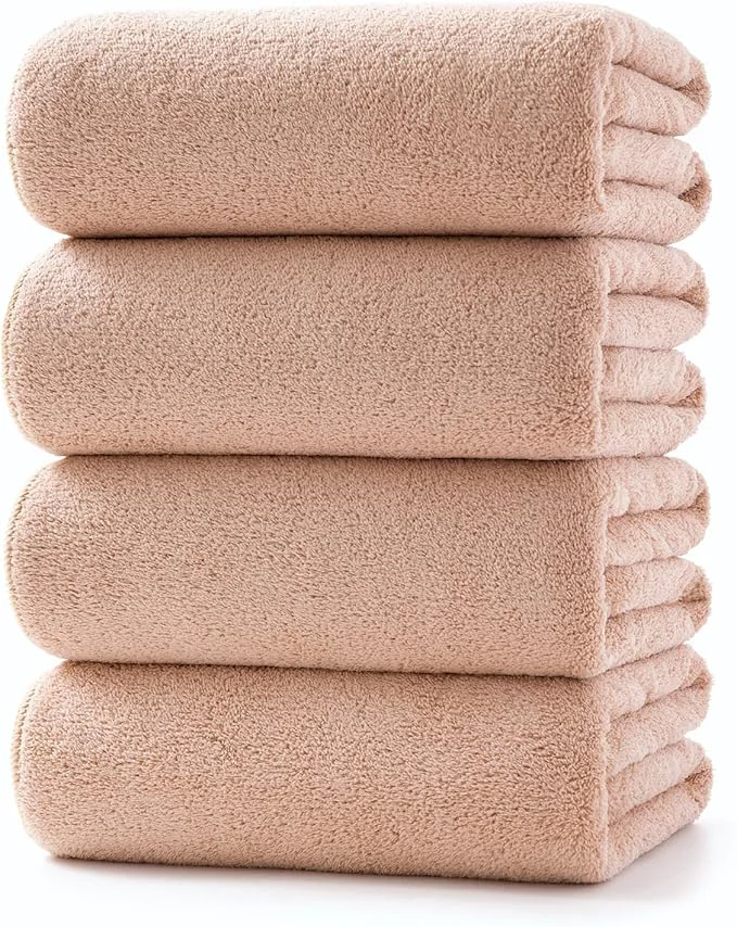 Organic Lumimi Towels 4 Pack Soft Microfiber Bath Towel Set Salon Gym Yoga Travel Very Proven