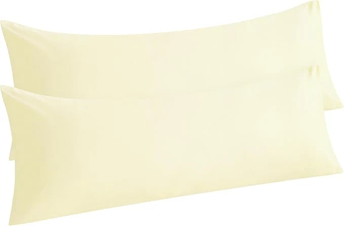 Versatile NTBAY Body Pillow Cases Set of 2 2 Pack Brushed Microfiber 20×54 Pillow Cases Soft Wrinkle Fade Stain Resistant Ivory Pillow Cases with Envelope Closure 20×54 Inches Ivory Stylish