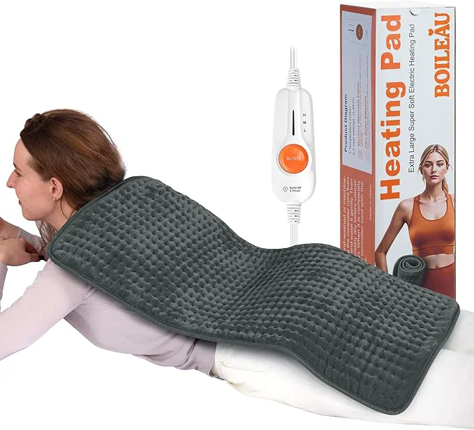 Superior Boileau Electric Heating Pad for Back Pain and Period Cramps Relief 3 Heating Comfortable