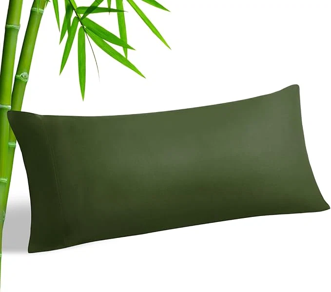 First-Class BEDELITE Body Pillow Cover Rayon Made from Bamboo Cooling Body Pillow Pillowcase for Hot Sleepers and Night Sweats Breathable amp Silky Soft Full Long Pillow Case Cover Olive Green 20×54 Inches