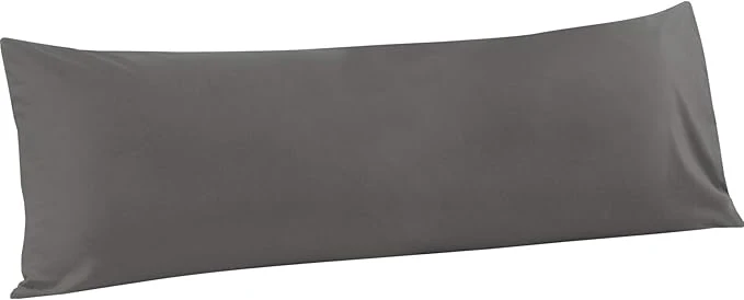 Pure FLXXIE Body Pillow Cover – Super Soft Microfiber 20×54 Body Pillow Case – Envelope Closure Wrinkle Stain Resistant 20×54 Long Pillowcase Dark Grey Detailed