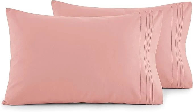 Modern Elegant Comfort Luxury Ultra-Soft 2-Piece Pillowcase Set – 1500 Premium Hotel Quality Microfiber Double Brushed – Wrinkle Resistant Standard Queen Dusty Rose Practical