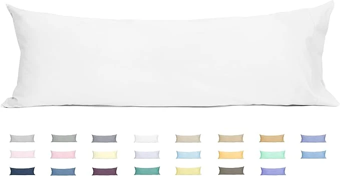 Safe Sunflower Body Pillowcase Cotton Long Pillow Cover Case Envelope Closure 1 Pack 20×54 inches White Soft and Breathable Crafted
