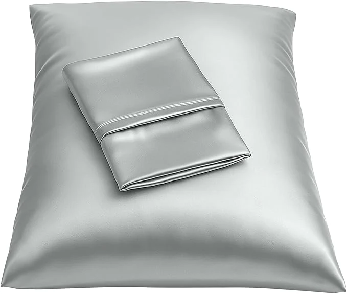 Reliable BLISSFORD Satin Pillowcase with Zipper for Hair and Skin Care Feels Soft and Cool Like a Silk Pillowcase Satin Pillow Cases 2 Pack Slik Pillow Cover Silver Grey – Queen Size Set of 2 Green