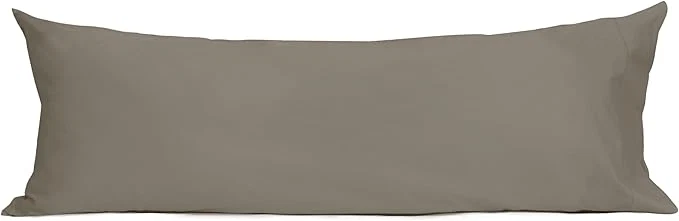 Safe Sunflower Body Pillowcase Cotton Long Pillow Cover Case Envelope Closure 1 Pack 20×54 inches Taupe Gray Soft and Breathable Pure