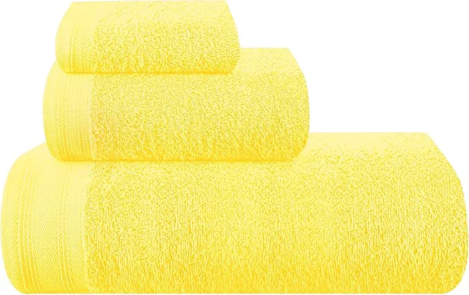 Casual Ultra Soft 3 Pack Cotton Towel Set Contains a Bath Towels 28×55 inch a Hand Minimalist