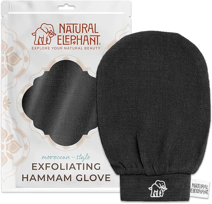 Minimalist Natural Elephant Exfoliating Hammam Glove Moroccan Kessa Body Scrub User-Friendly