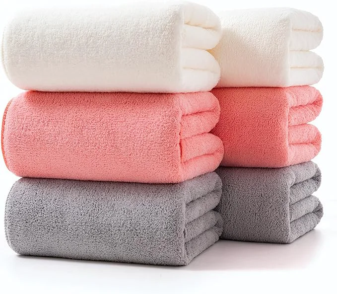 Dependable Lumimi Towels 6 Piece Multicolour Soft Microfiber Bath Towel Set Incredibly High-End