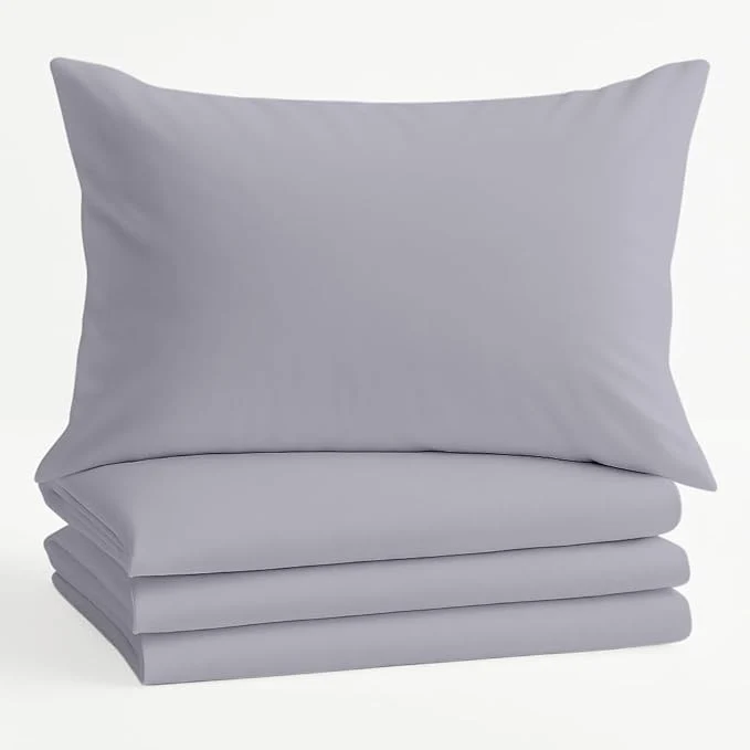 Detailed Comfort Beddings King Pillowcases Set of 4 – Organic Cotton 600 Thread Count Sateen Soft amp Comfy Pillow Covers with Envelope Closure Silver King Size 20 x 40 Inches Pure