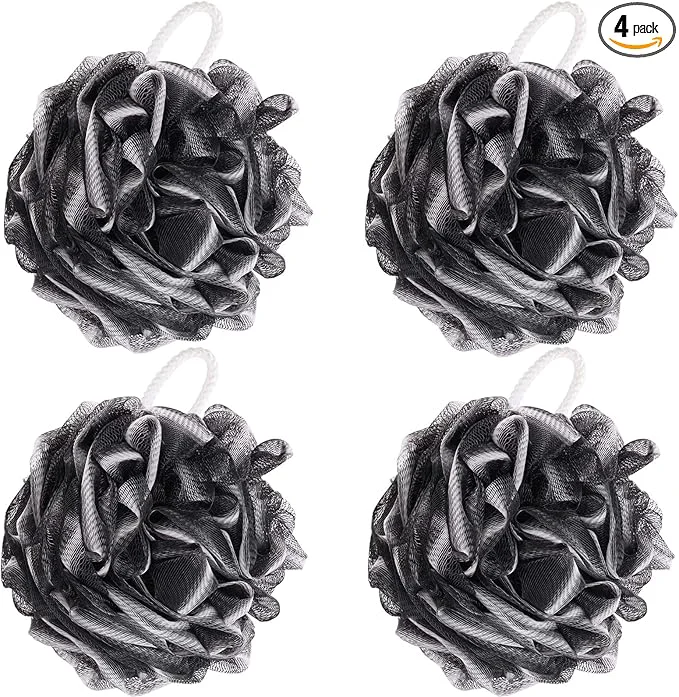 High-Quality BTYMS 4 Pieces Shower Loofahs Bath Scrunchies 75g pcs Large Bath Sponge Body Crafted