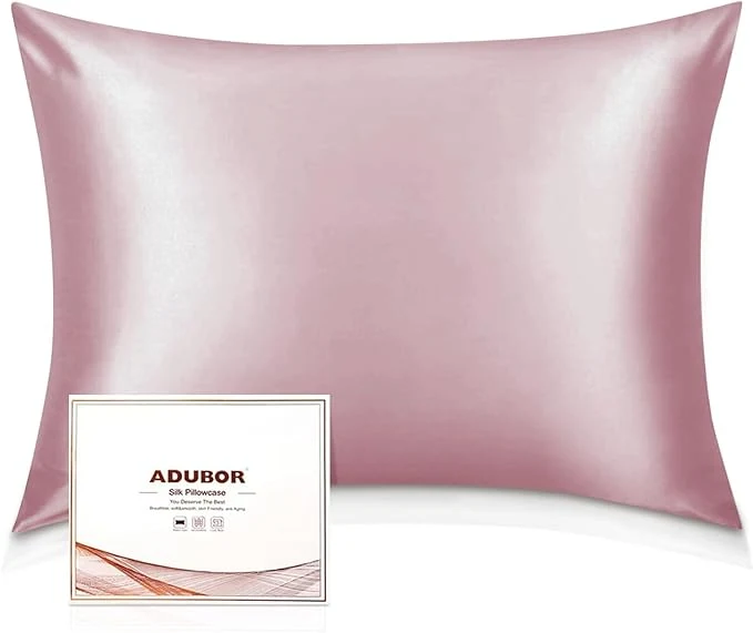 Long-Lasting Adubor Silk Pillowcase – Mulberry Silk Pillow Cases 22 Momme 6A Grade Fibers Silk Pillow Case for Hair and Skin Health with Hidden Zipper Standard 20 39 39 ×26 39 39 Medium Pink 1PC Healthy