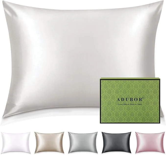 Flexible Adubor Silk Pillowcase – Mulberry Silk Pillow Cases 22 Momme 6A Grade Fibers Silk Pillow Case for Hair and Skin Health with Hidden Zipper Standard 20 39 39 ×26 39 39 Lvory White 1PC Excellent