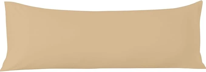 Reusable Comfort Beddings Body Pillowcase Organic Cotton 600 Thread Count Sateen Soft Cooling Taupe 1-Pack Hidden Zipper Closure Hotel Quality Fade amp Shrink Resistant 20 x 48 Inches Casual